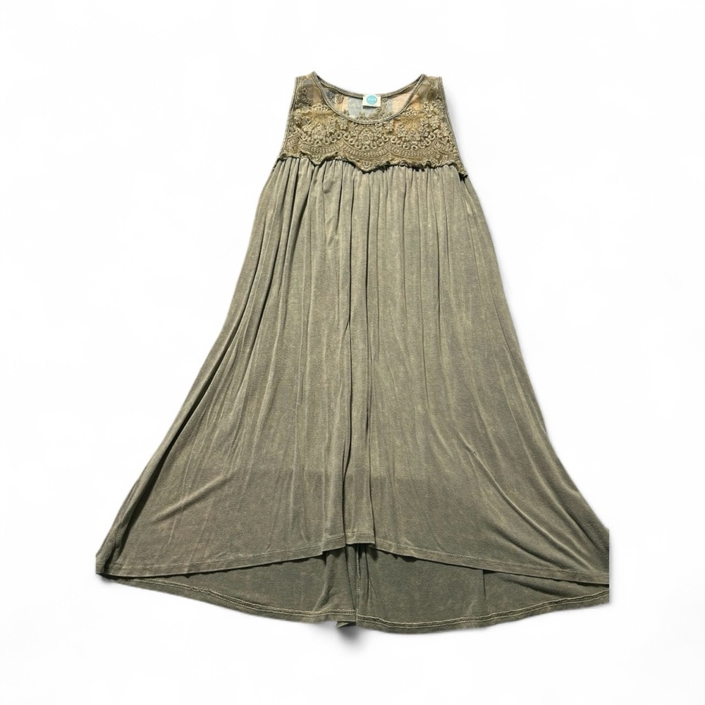 Elegant Olive Green Lace Blouse